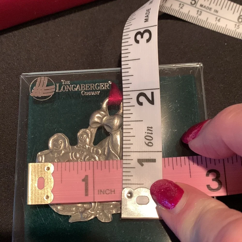 Longaberger 1990 Gingerbread Pewter Ornament with box